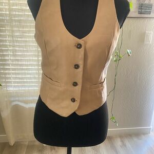 7 For All Mankind Beige Button-Up Vest